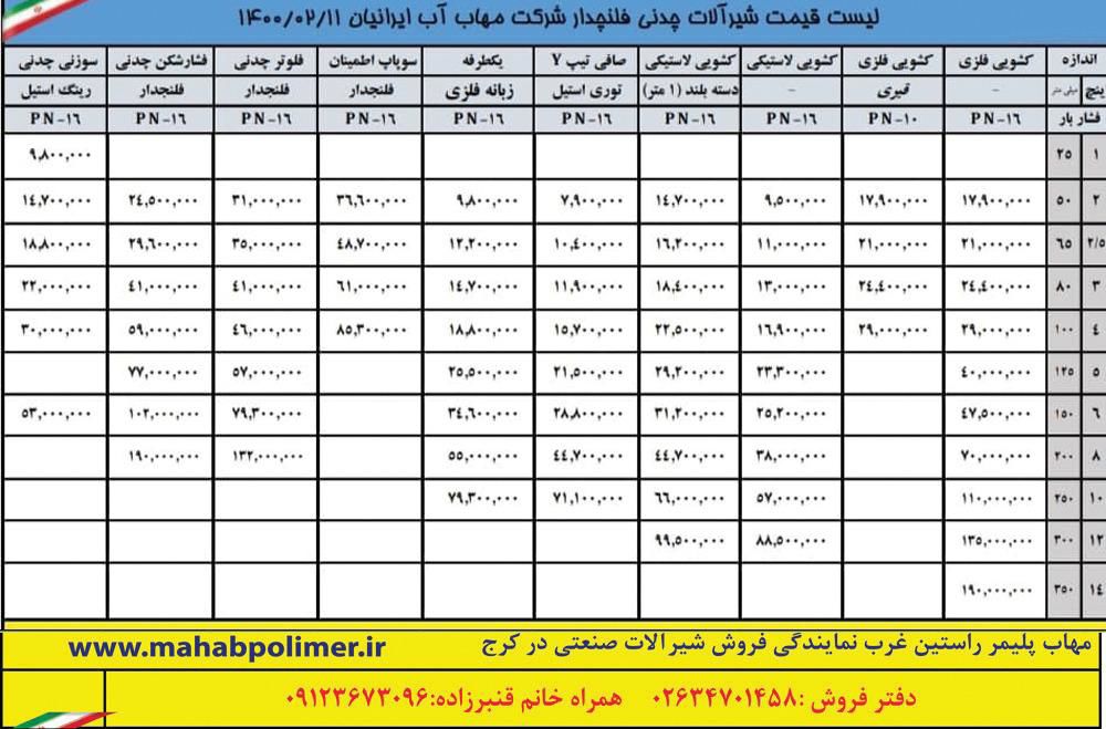 لیست-قیمت-شیر-صافی-چدنی